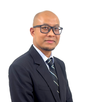 Portrait of a bald man wearing a navy suit, white shirt, striped tie, and black-framed glasses, looking at the camera.